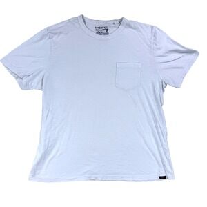 Mens Faherty Shirt White Sunwashed Regenerative Pocket Tee Slub Knit Organic L